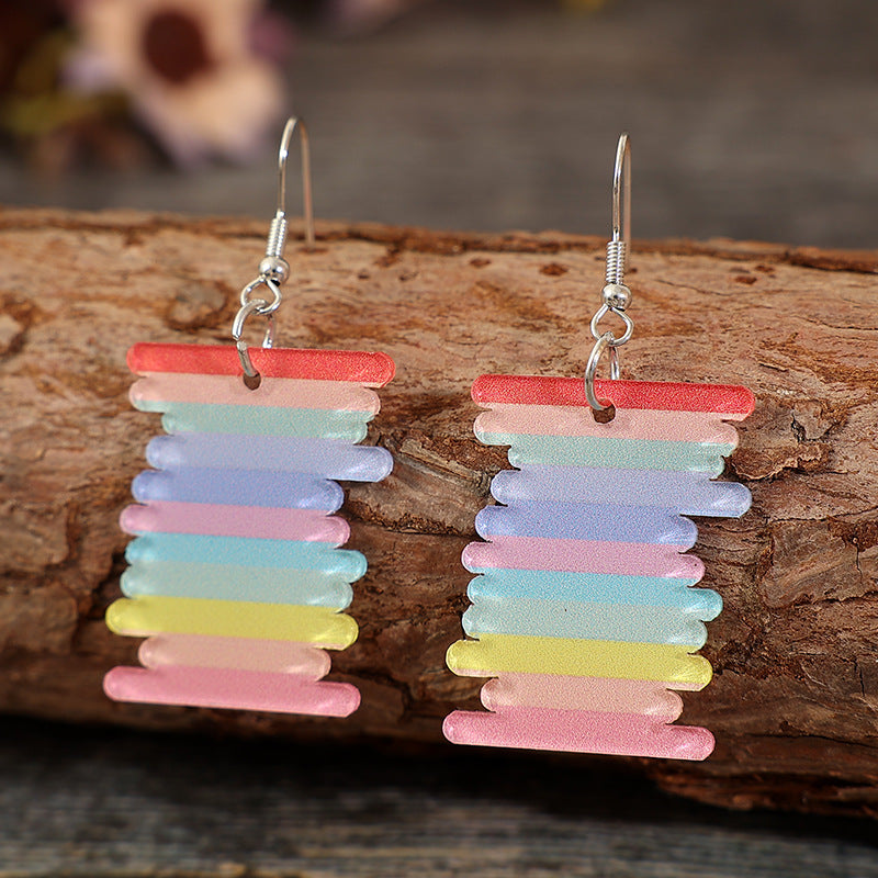 Acrylic Rainbow Dangle Earrings Acrylic Rainbow Dangle Earrings